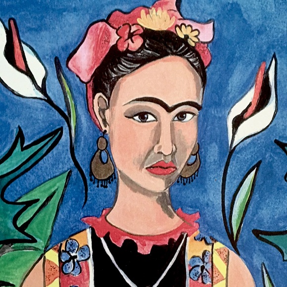 PRINT Smoking Frida Kahlo by Cris Melo - Picture 1 of 4